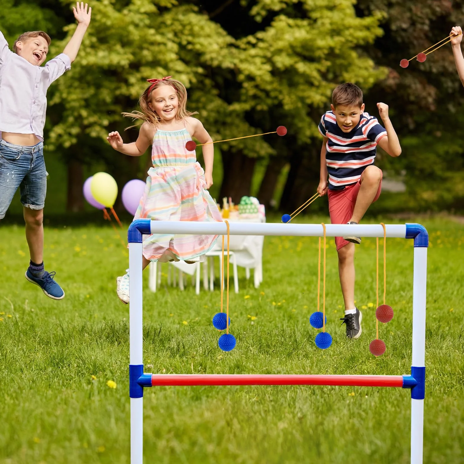 PEUTIER Remplacement de Balle d'Échelle Ladder Ball Toss Jeu Lancer Balle d'Échelle Accessoires Balles Golf (Rouge et Bleu)