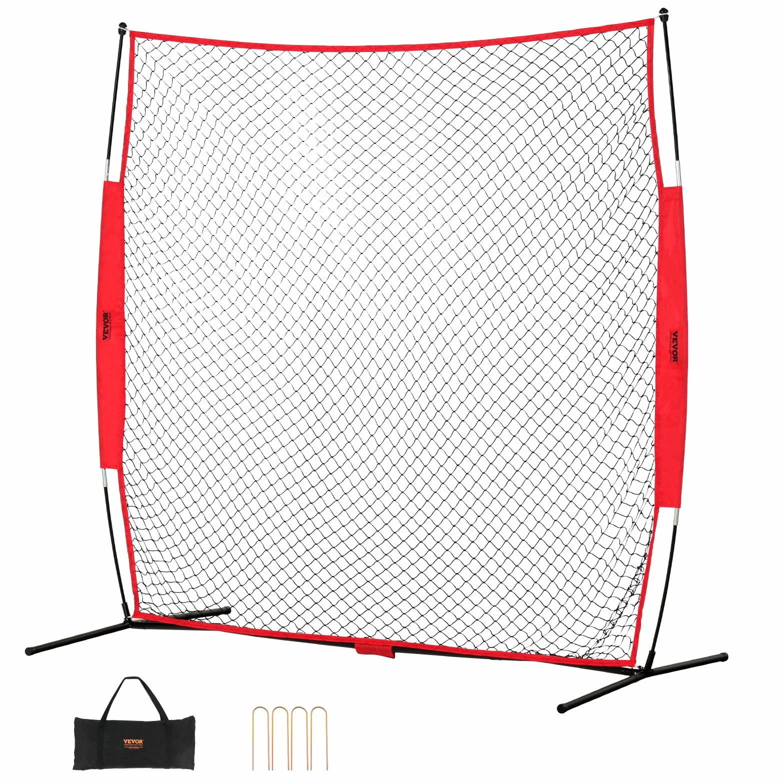 VEVOR Filet d'Entraînement Baseball Softball 238x212 cm, Filet de Protection Portable avec Sac de Transport, Équipement pour Receveur Crosse Football Hockey Jardin
