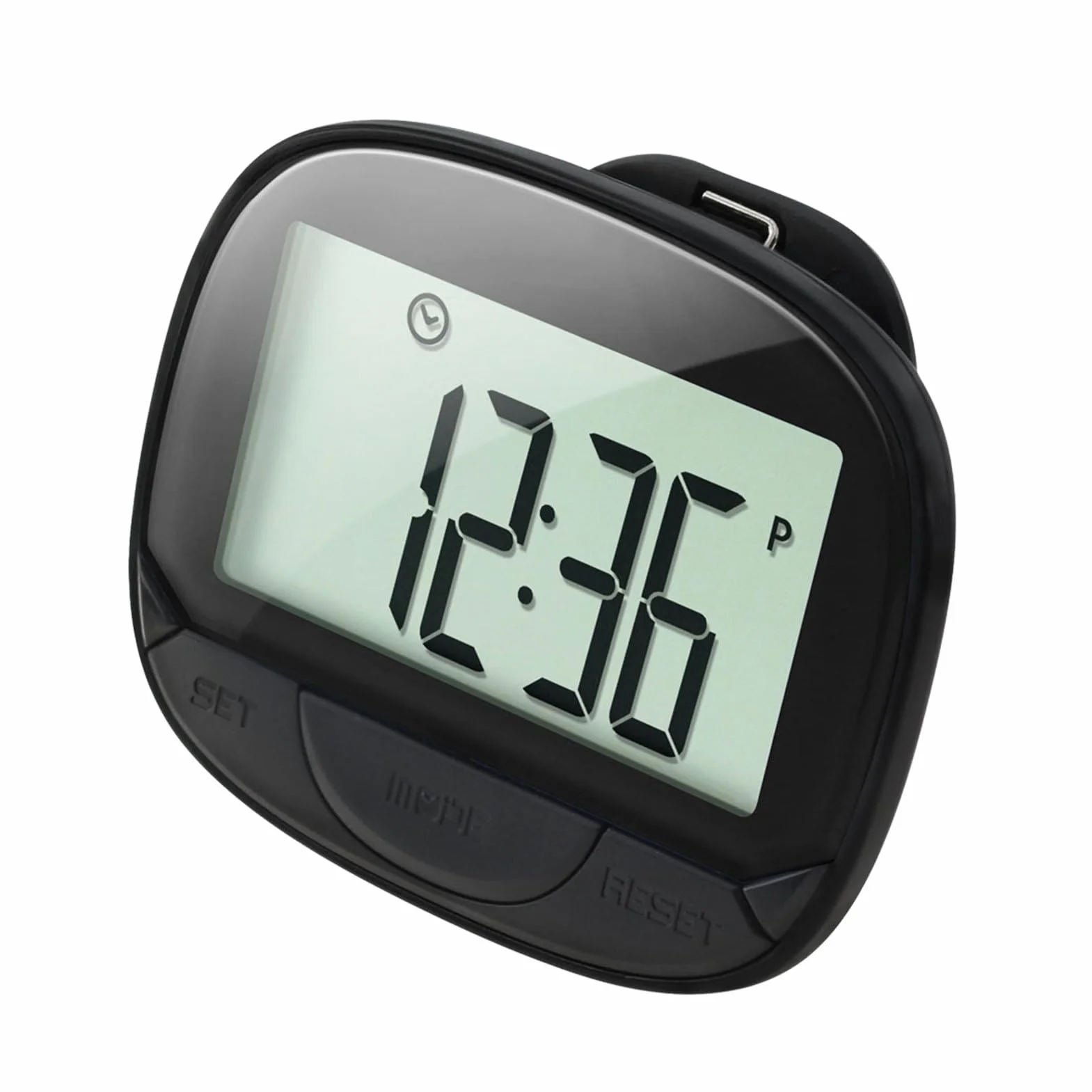 Podomètre numérique 55 mm avec horloge, compteur de pas précis, distance, calories