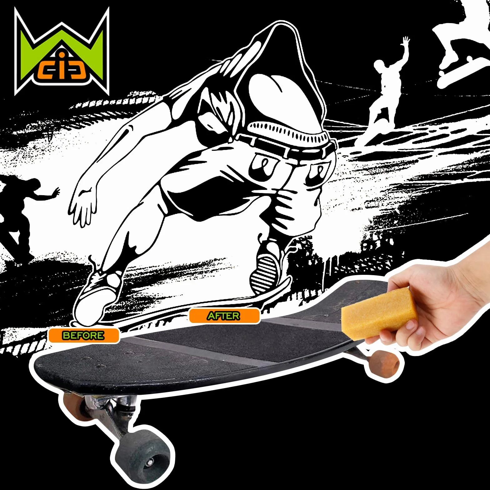 Skateboard Grip Tape Cleaner Rubber Abrasive Cleaning Stick Accessoires de Planche à Roulettes