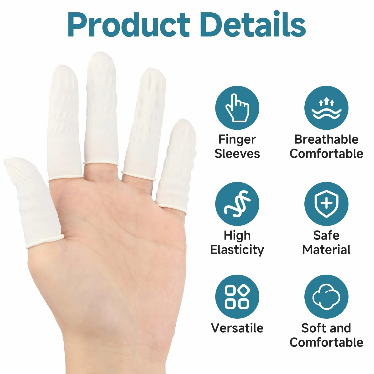 Protège-Doigts en Latex et Silicone, Étanche, Antidérapant, pour Usage Médical et Cuisine