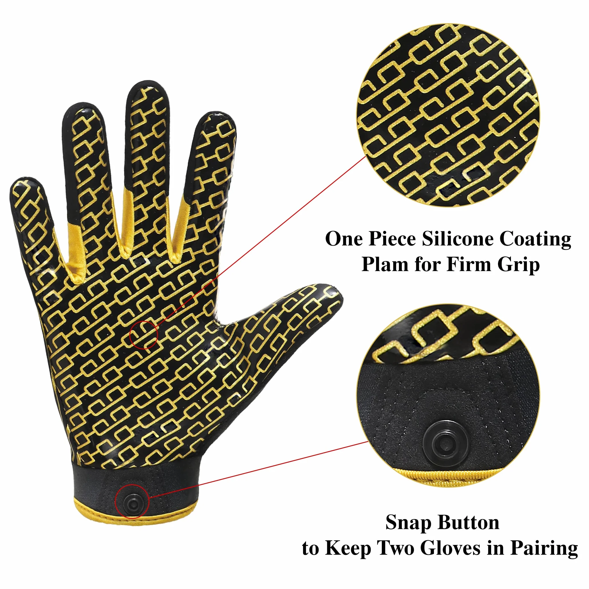 HANDLANDY Gants de football américain grand récepteur pour enfants garçons filles extensibles