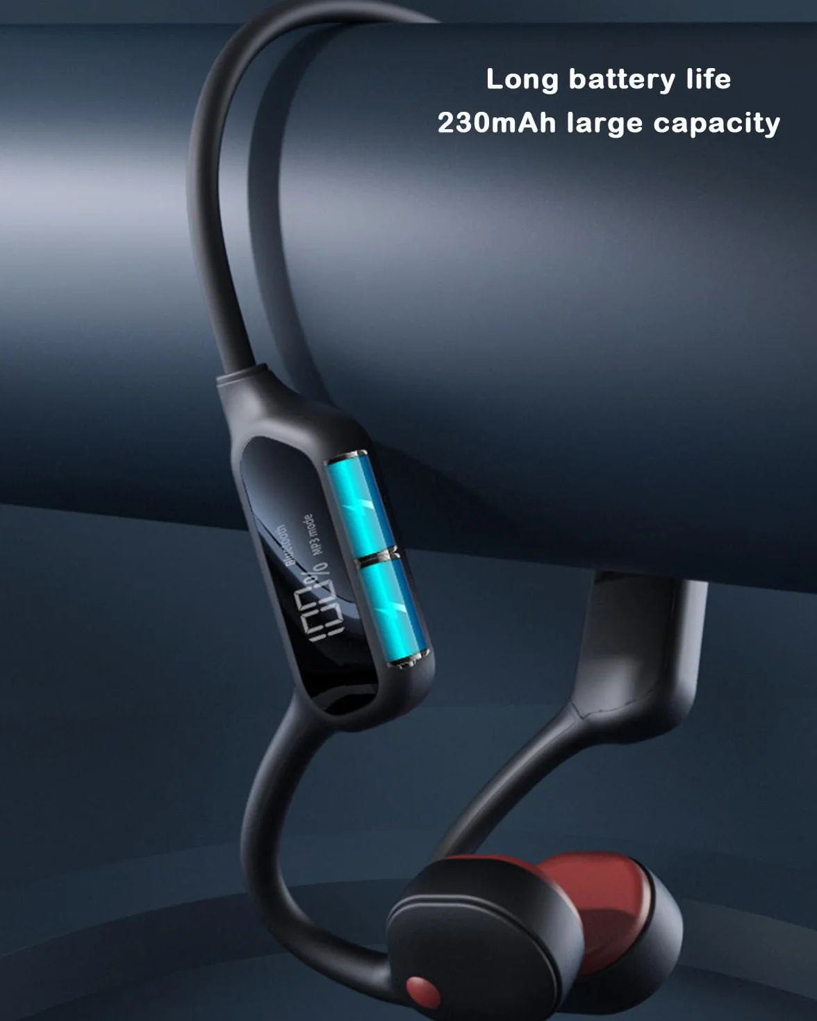 Casque de natation IPX8 Bluetooth 5.3 32 Go oreilles ouvertes microphone sans fil orange noir