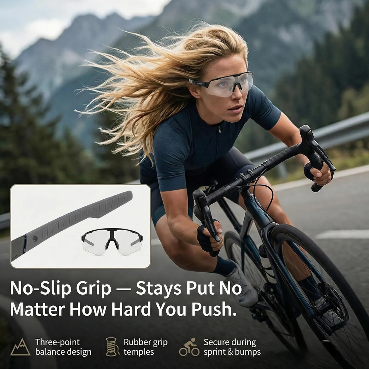 Lunette de Cyclisme Photochromique UV400 Homme Femme pour Sport Outdoor