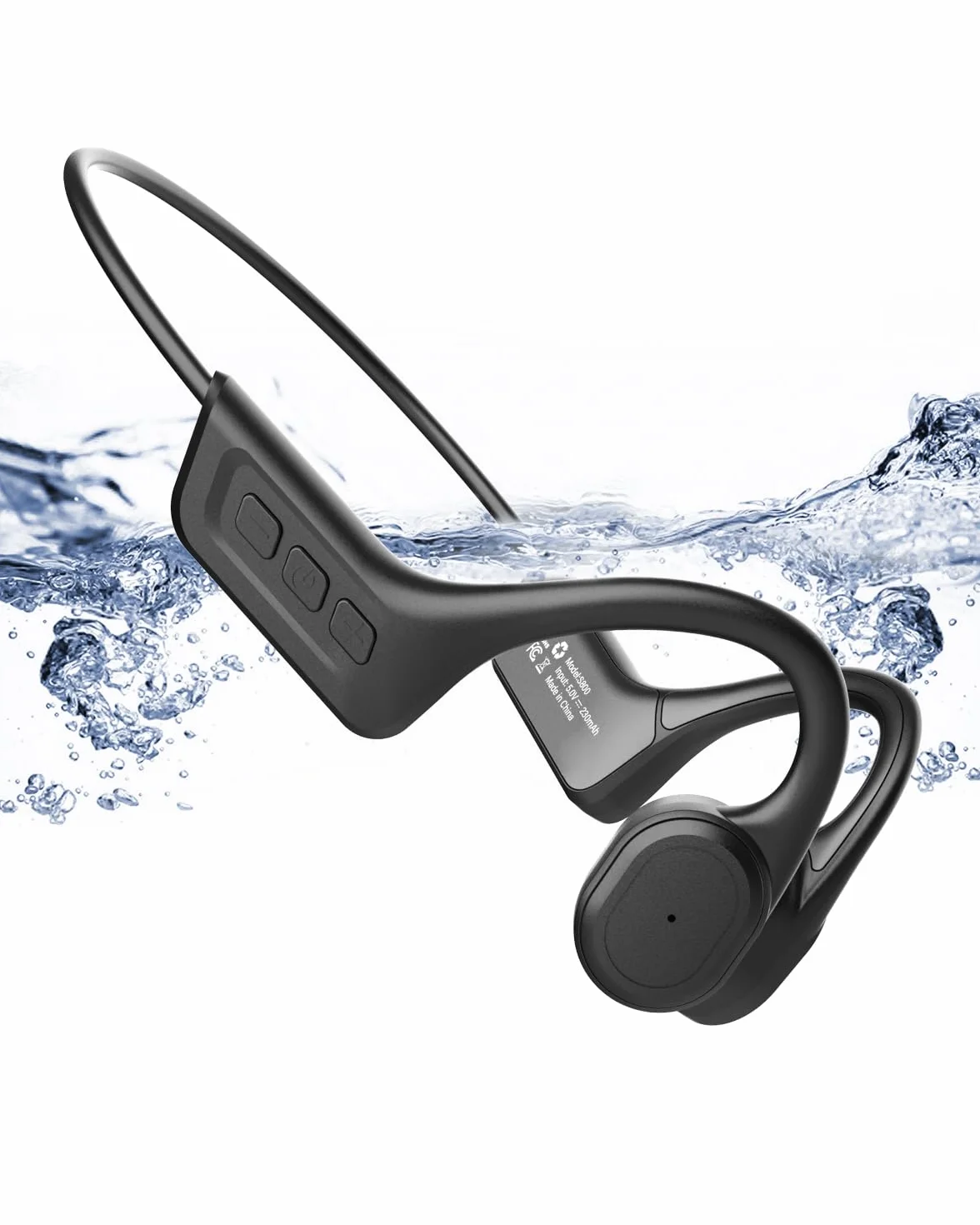 SANOTO Casque Conduction Osseuse Natation IPX8 Ecouteur Waterproof 32GB Bluetooth 5.3