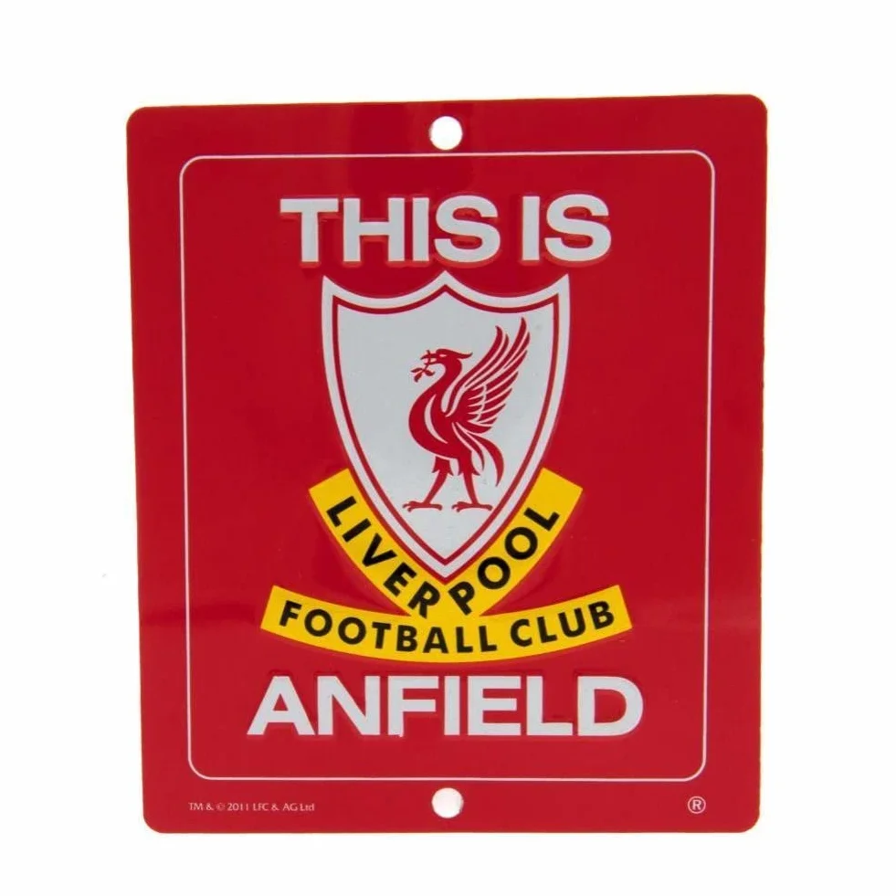 Liverpool FC Panneau de fenêtre THIS IS ANFIELD Rouge Blanc Jaune