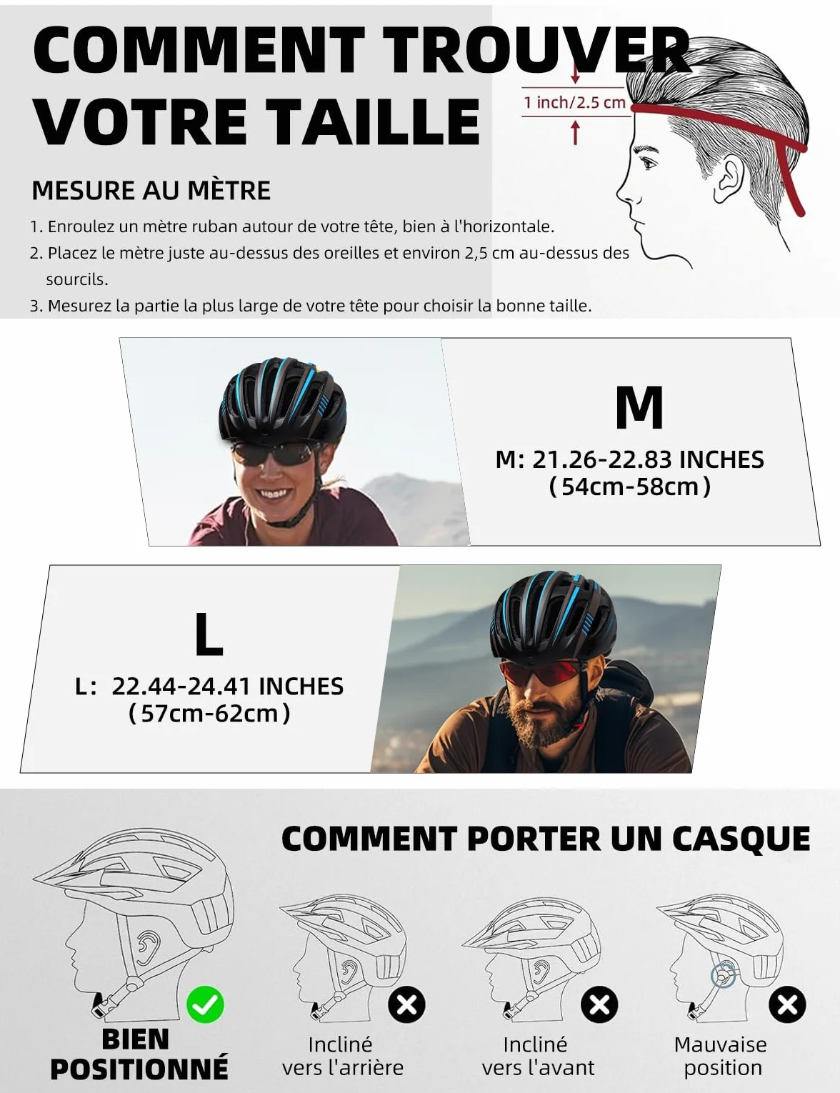 Shinmax Casque Vélo Homme Femme avec Lumière USB Visière Magnétique Certifié CE 57-62CM RC-049