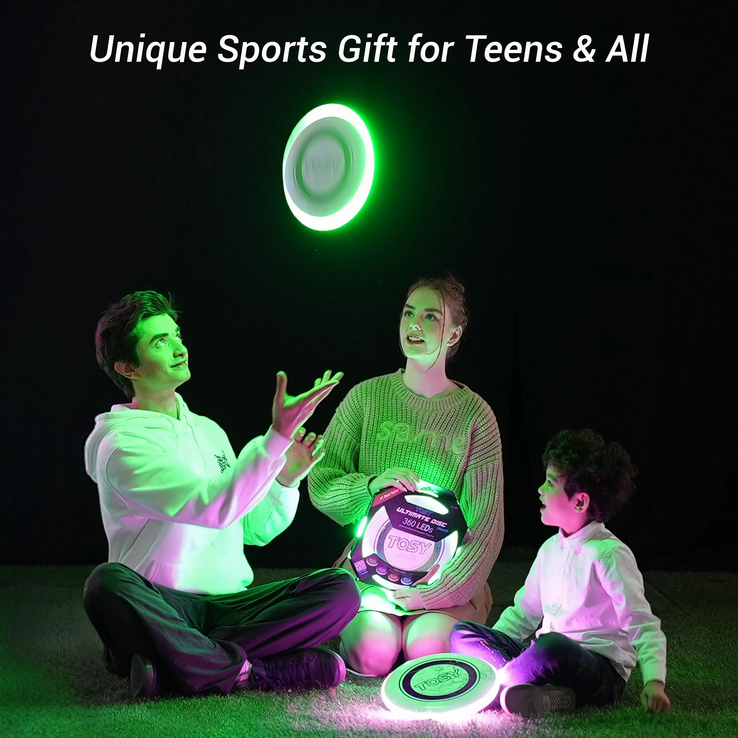 TOSY Frisbee 175g Disque Volant 36 LED Lumineux Rechargeable Auto on/Off