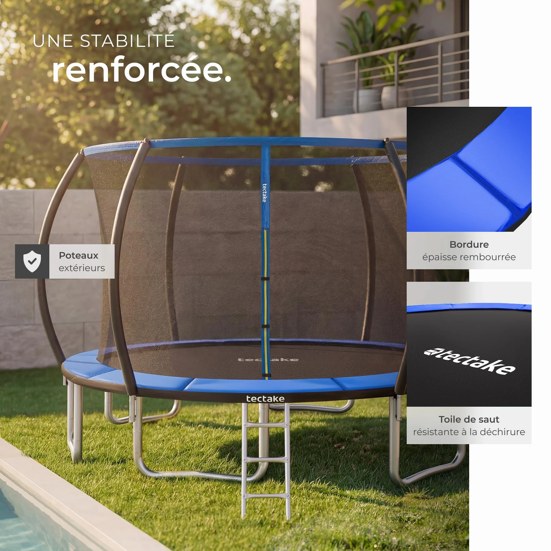 Trampoline de Jardin Ø 366 cm Certifié GS Filet Sécurité Enfants Échelle