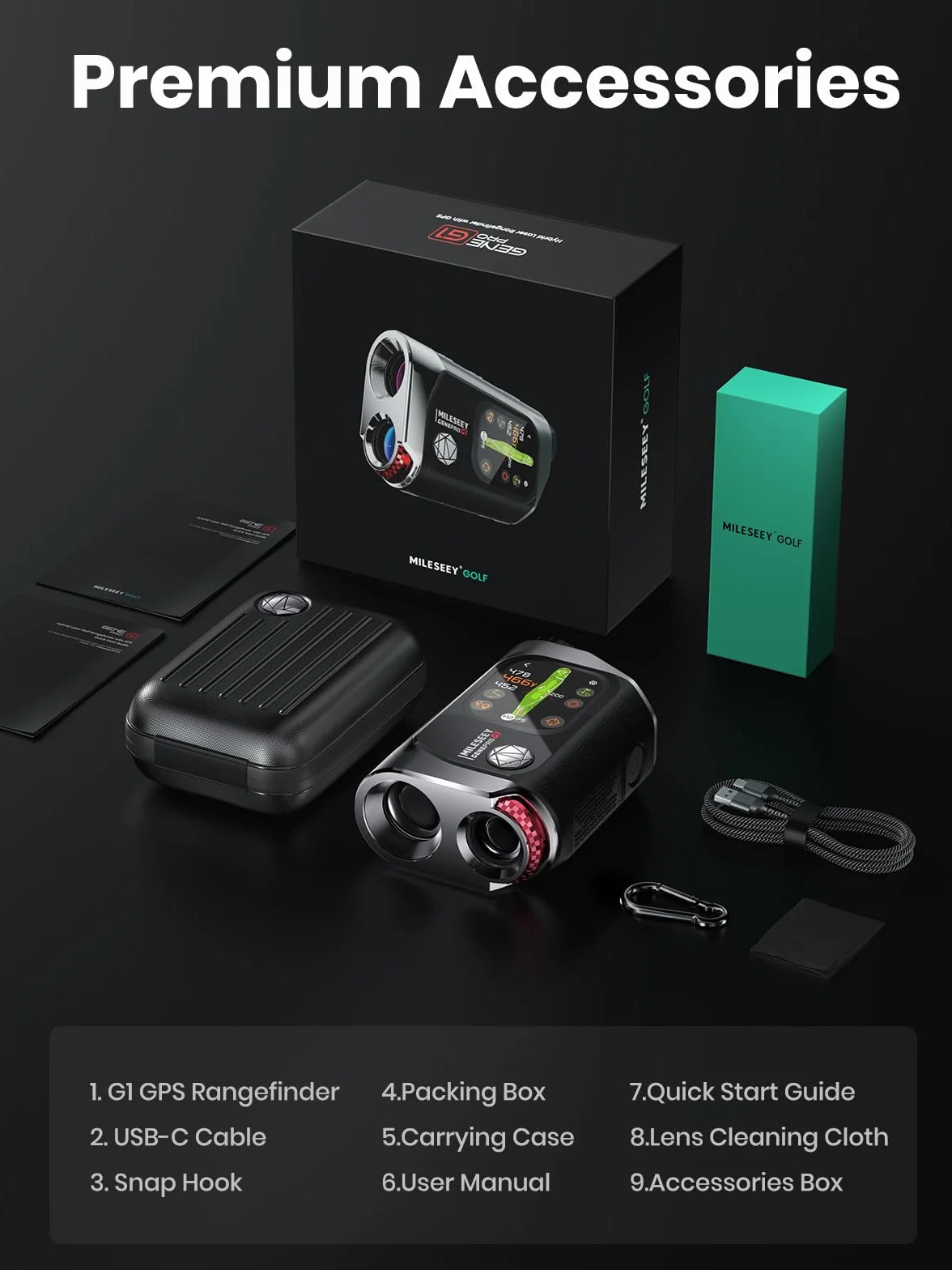 Télémètre de Golf G1 MilESEEY, Tactile & GPS avec Pente, 43000+ Courses, Verrouillage Drapeau 0.1s, 6X