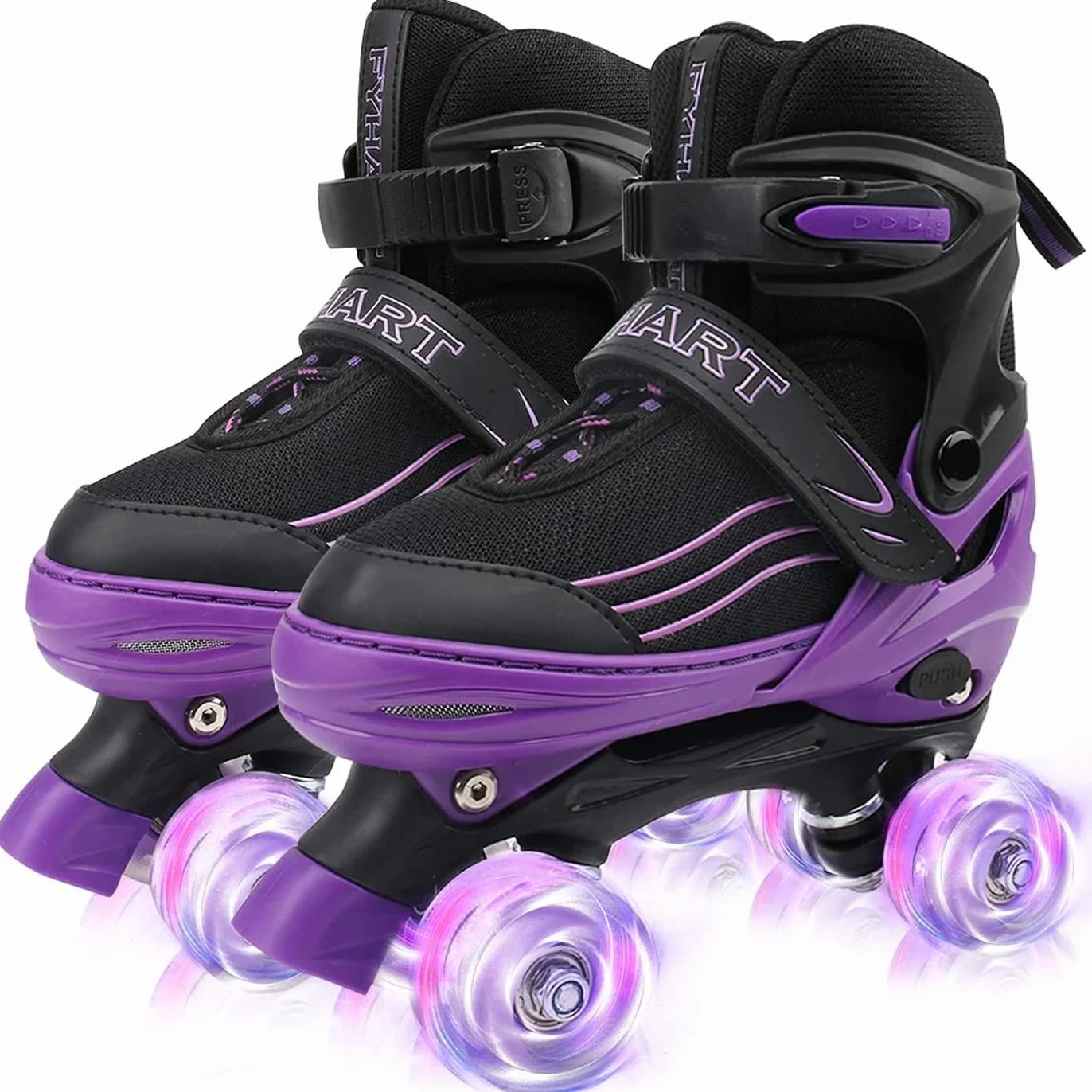 Patins à roulettes pour enfants avec roues lumineuses, réglables en 4 tailles, débutants