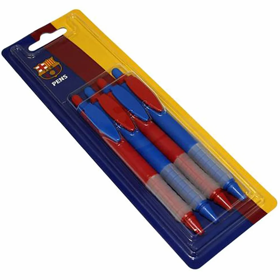Official F.C Barcelona Pen Set (4 Pack)