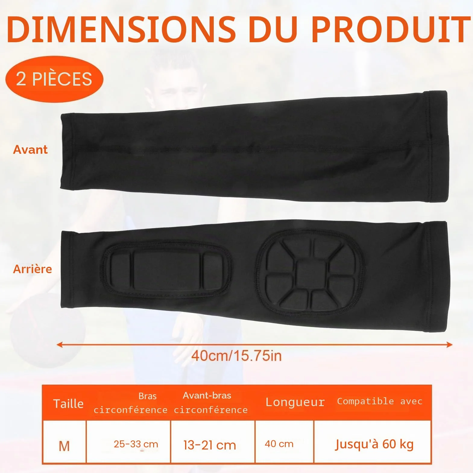 Coudieres Rembourrees 1 Paire Protection Avant Bras Volleyball Basketball Football