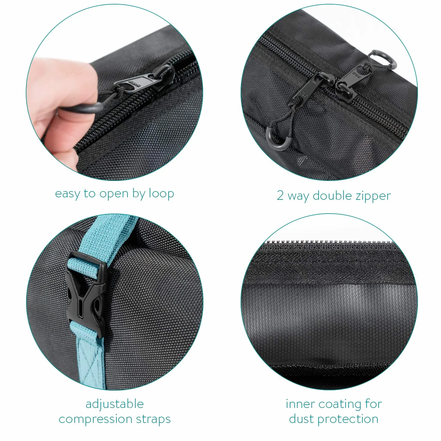 Navaris Sac de Ski Housse pour Paire de Skis et Bâtons avec Fermeture éclair Clip et Sangle 2 Tailles