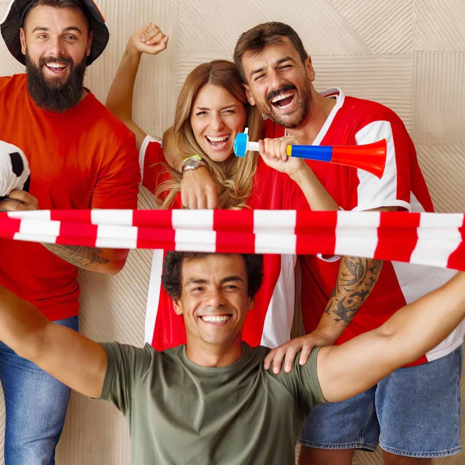 Plastique Vuvuzela 4 Pièces Trompette de Stade Très Bruyante Fanfare de Football