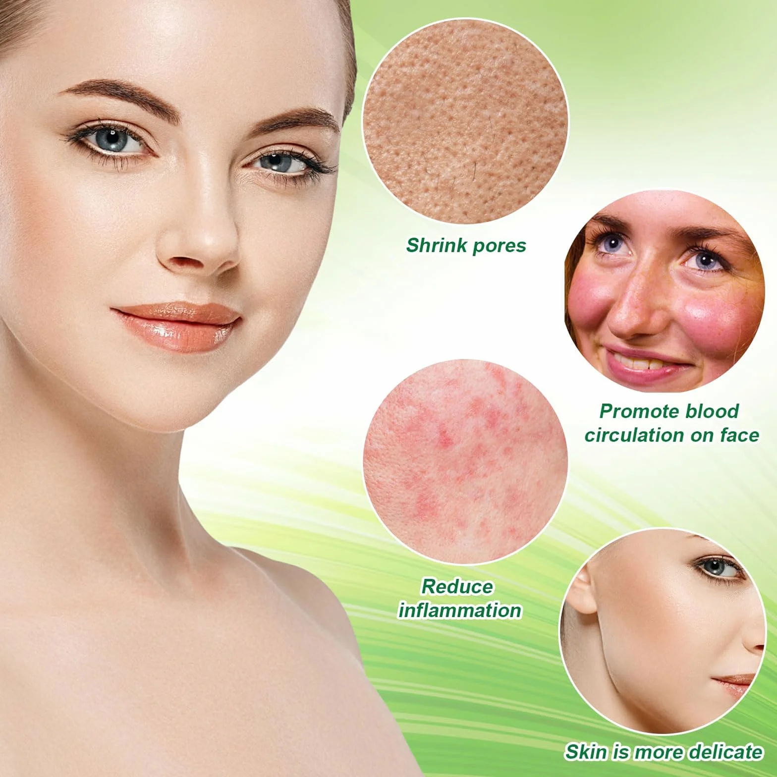Bol pour Glace avec Compartiment à Glace intégré, Silicone Pliable, Bol de plongée pour Visage, raffermir Peau, soulager acné (Noir)
