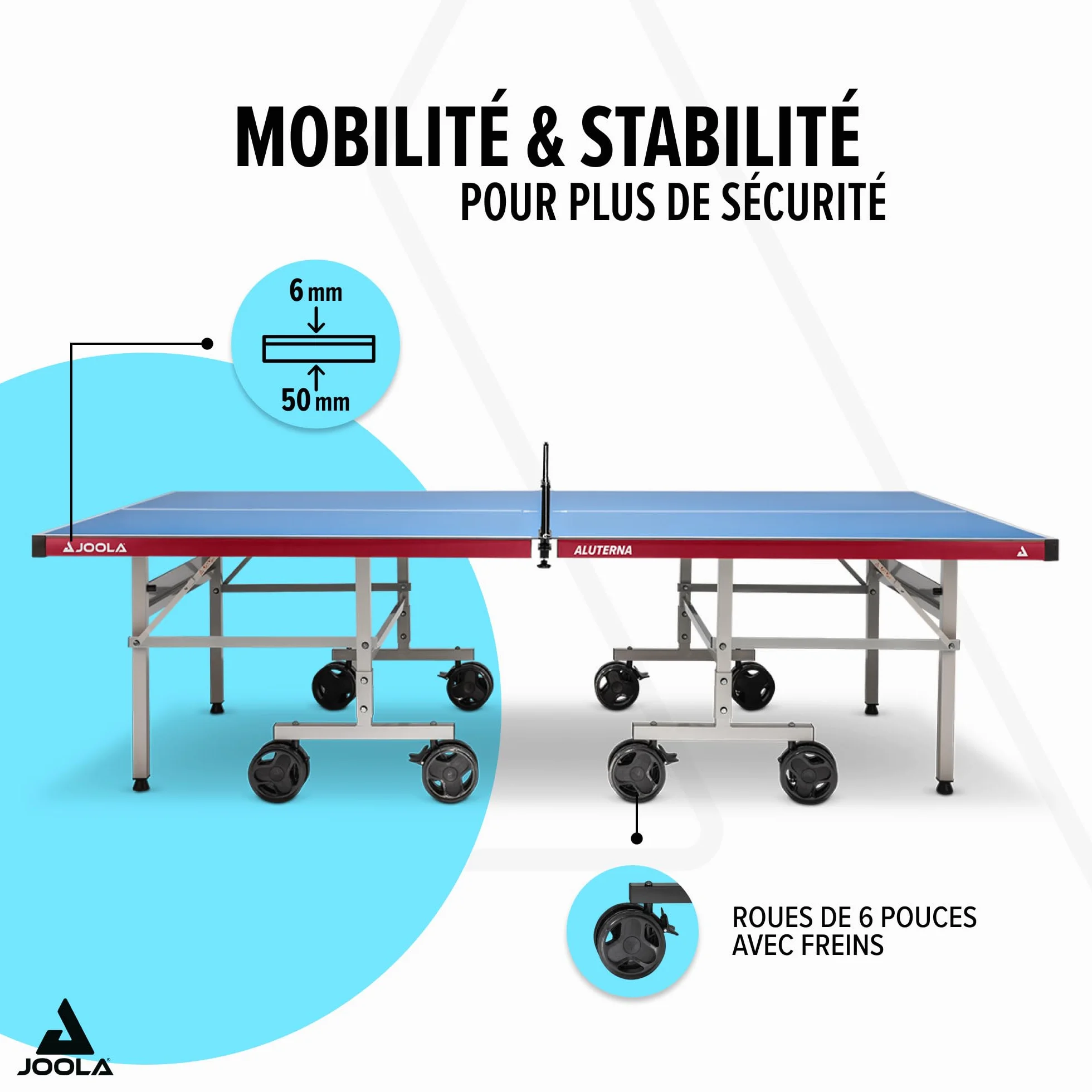 JOOLA Table de ping-Pong Professionnelle Aluminium 6 mm Surface Composite résistante aux intempéries Outdoor