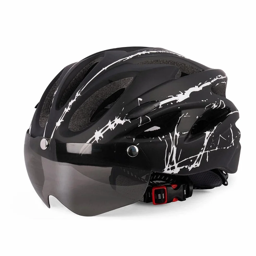 Hahepo Casque de vélo de course avec visière magnétique respirant pour patinage scooter roller longboard BMX