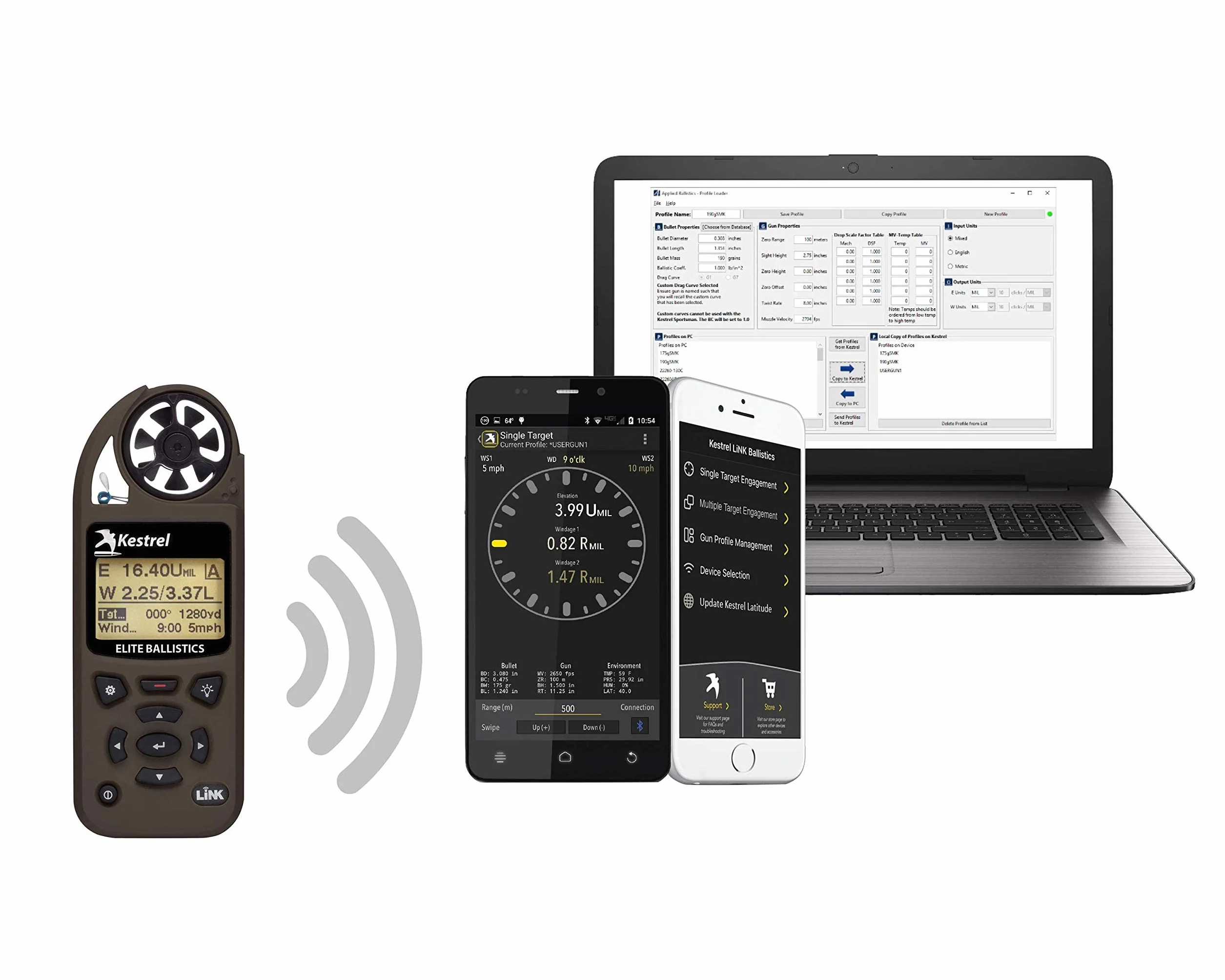 Kestrel Kest-0857alfde Compteur météo Elite avec balistique appliquée Mixte, Terre foncée Plate, Link Enabled