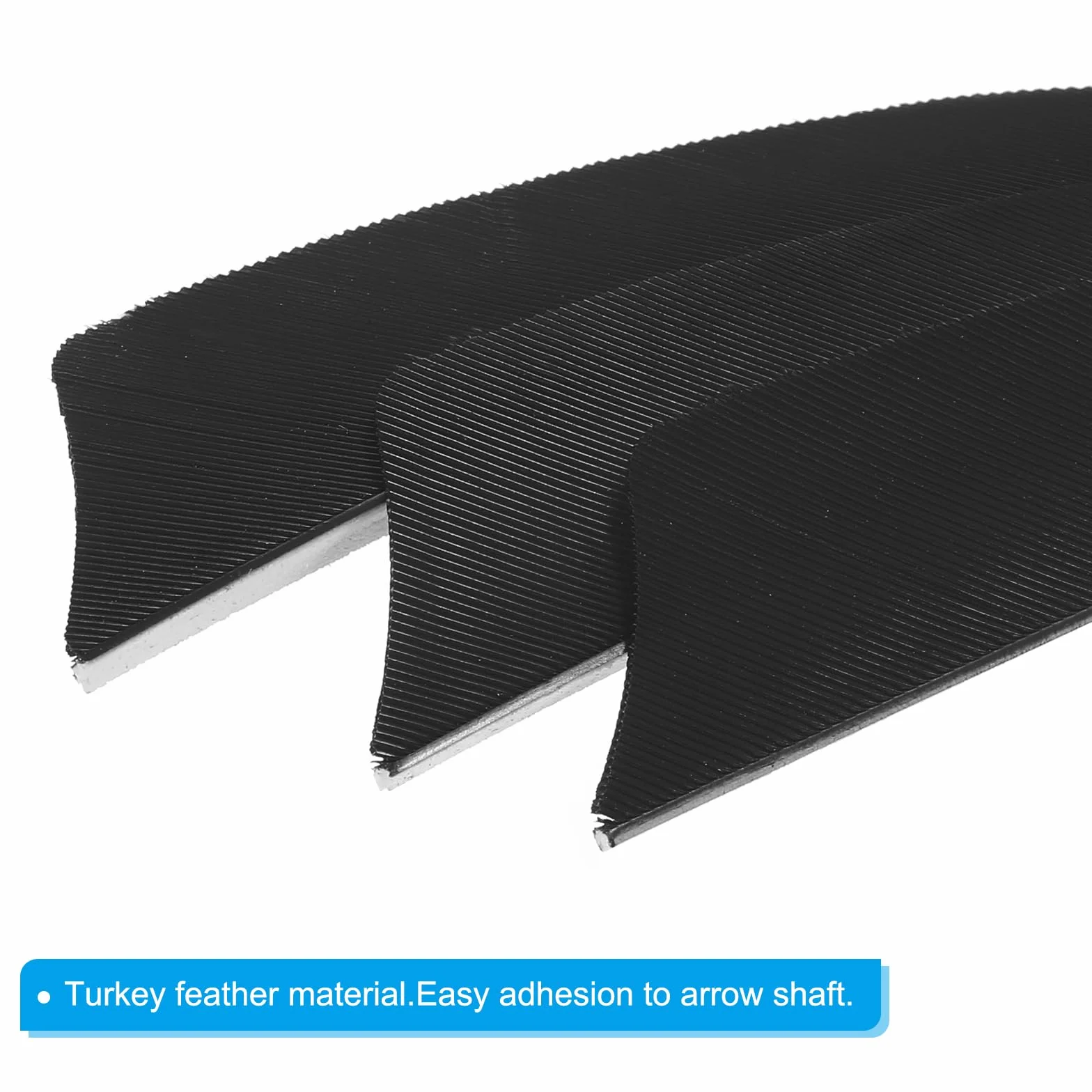 PATIKIL 50 Pcs 4 Pouces Plumes de Flèche Dinde Aile Droite Empennage Noir pour Tir sur Cible DIY