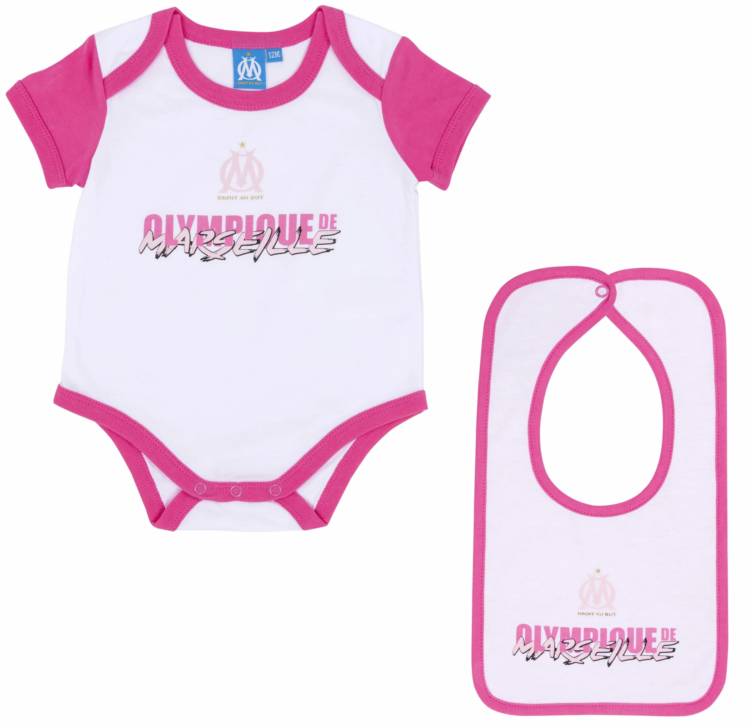 OLYMPIQUE DE MARSEILLE Body Bavoir bébé Fille Om Collection Officielle