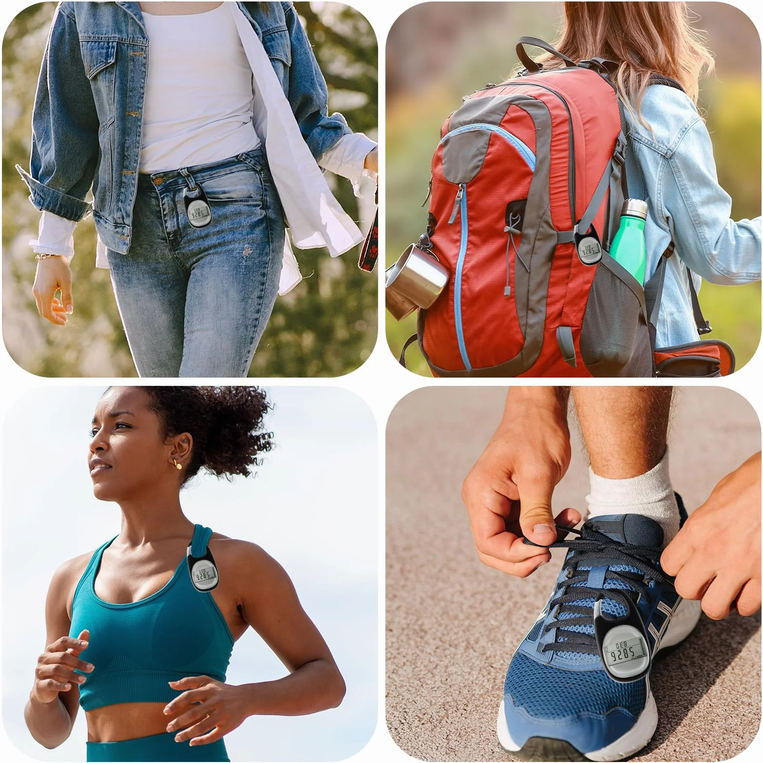 Podomètre numérique Portable 3D avec Clip - Idéal pour Jogging, Randonnée, Course à Pied - Sans Application - Noir