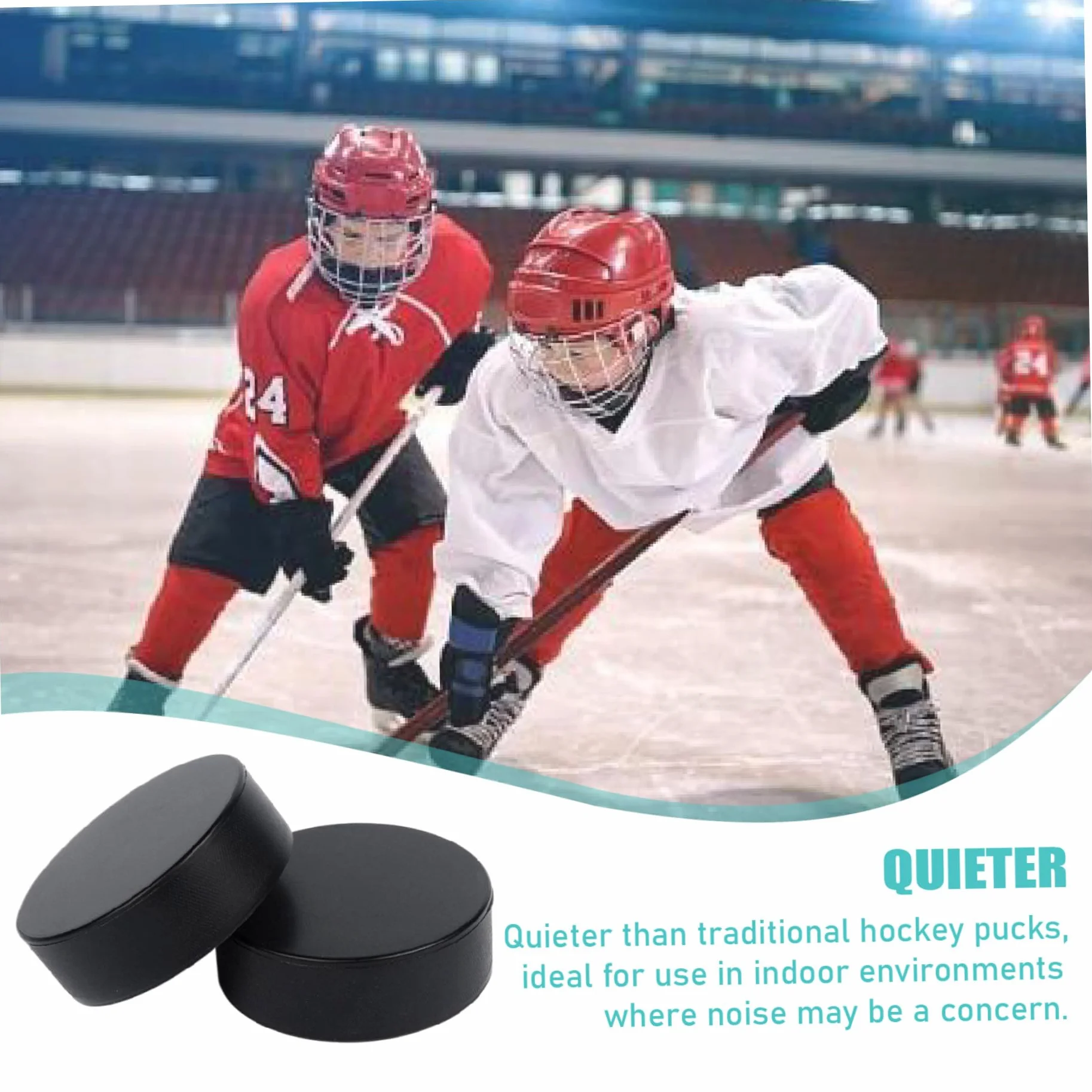 Palets de hockey sur glace en mousse noirs lot de 4 pour entraînement intérieur