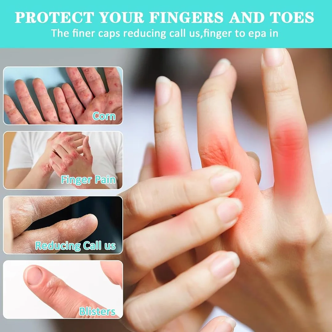 Protecteur de Doigt en Gel Silicone Transparent 12 pcs, Protège-doigts Silicone