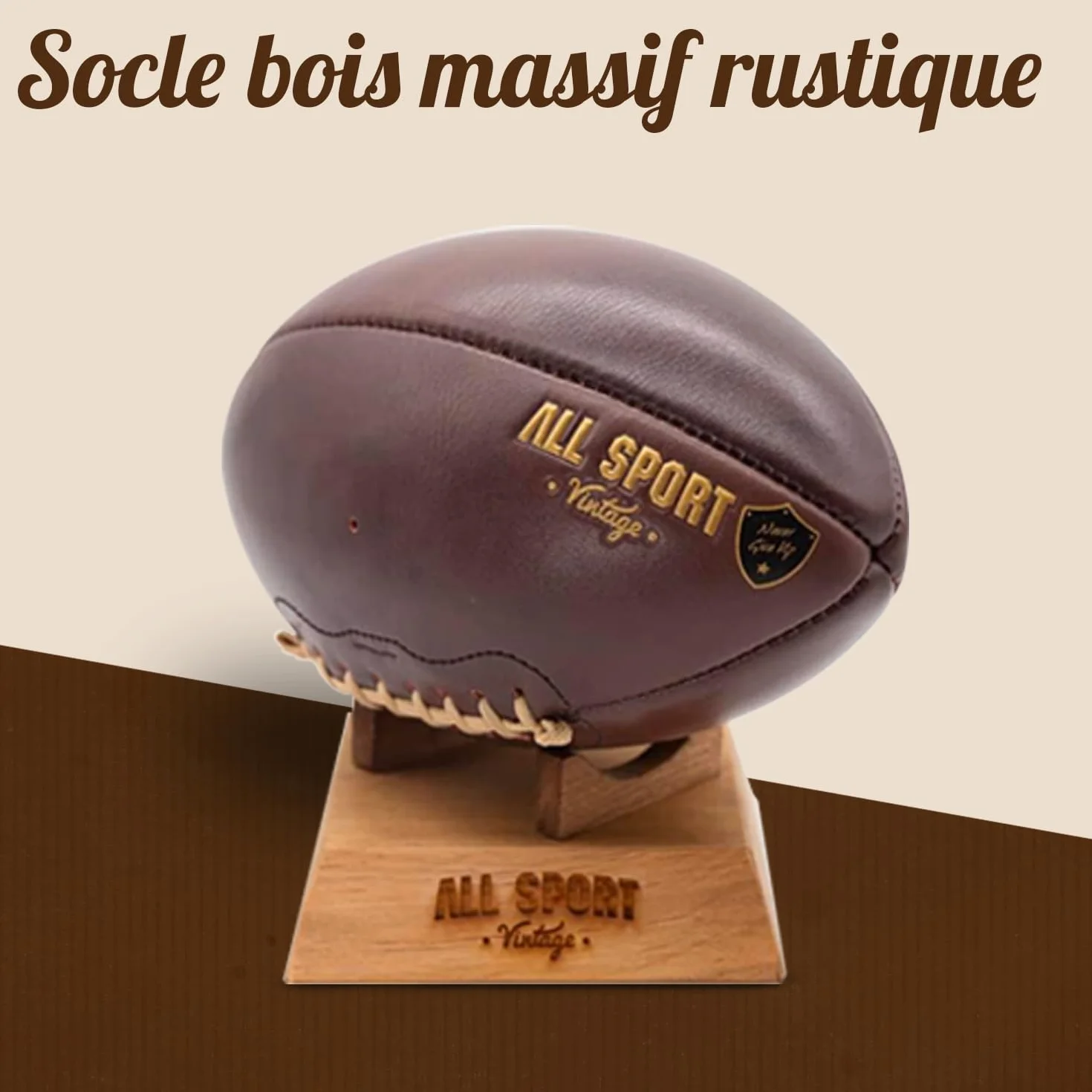 Ballon Football Américain Cuir Vachette Cousu Main Marque Française