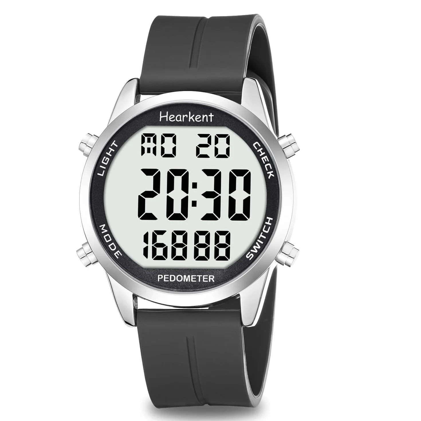 Montre podomètre grands chiffres LCD compteur pas calories sans application