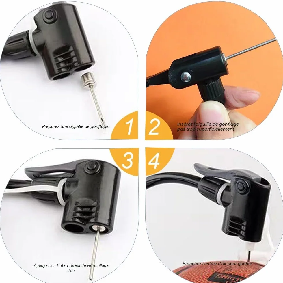 Aiguille de Pompe à Ballon 12 Pcs pour Basket-Ball, Volley-Ball, Football, Rugby