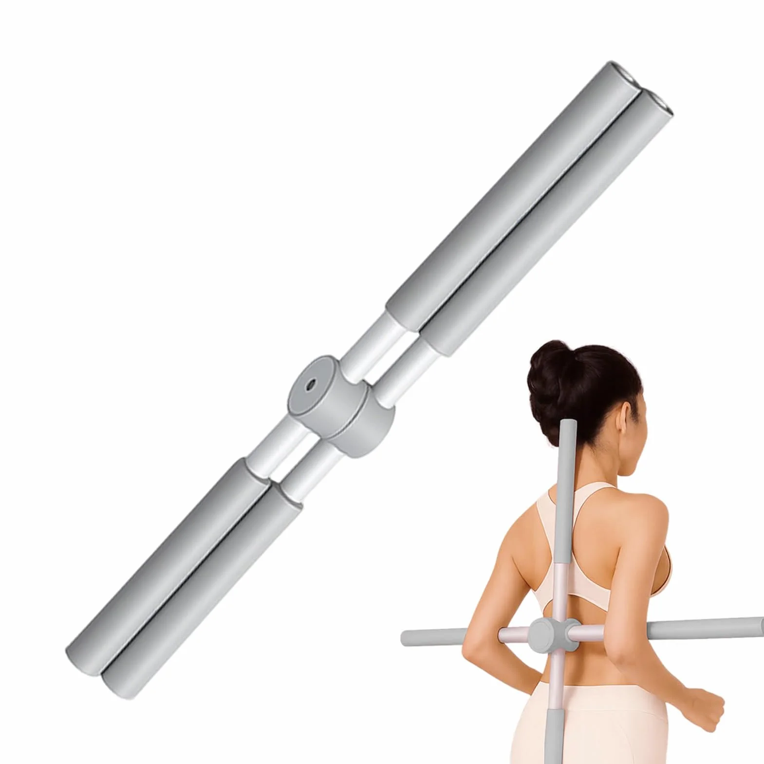 Correcteur De Postures Bâton De Yoga Croisé, Barre Yoga Pour Correction Posturale, Étireur Dorsal Et Redresseur Dos