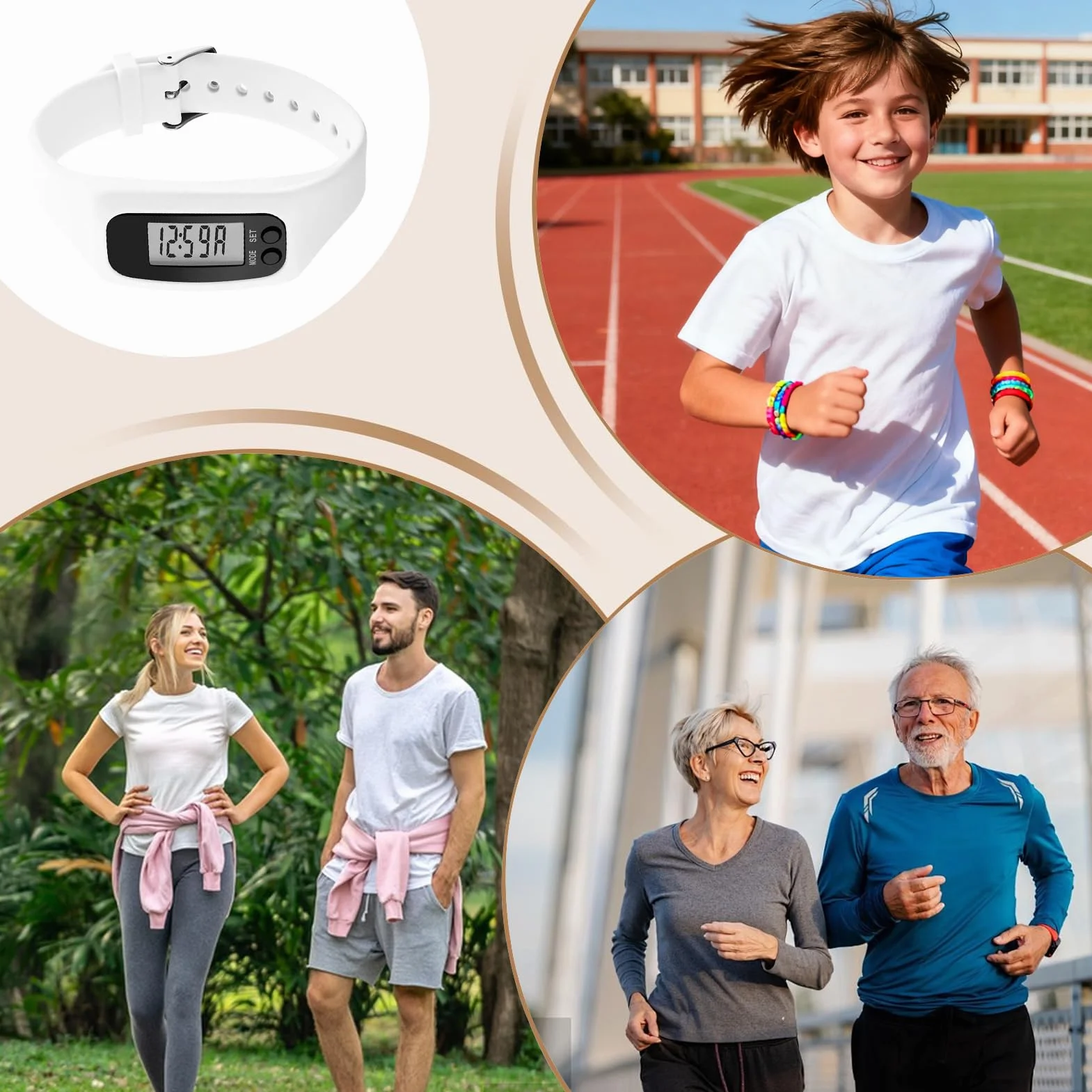 Montre Podomètre Grand Écran Compteur de Pas et Calories Sans Téléphone Ni Application pour Hommes Femmes Seniors