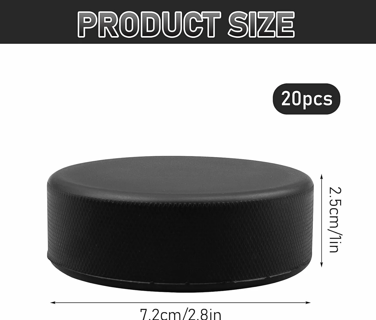 Lot de 20 palets de hockey sur glace en mousse polyuréthane souple avec sac en maille réutilisable diamètre 7,6 cm pour entraînement