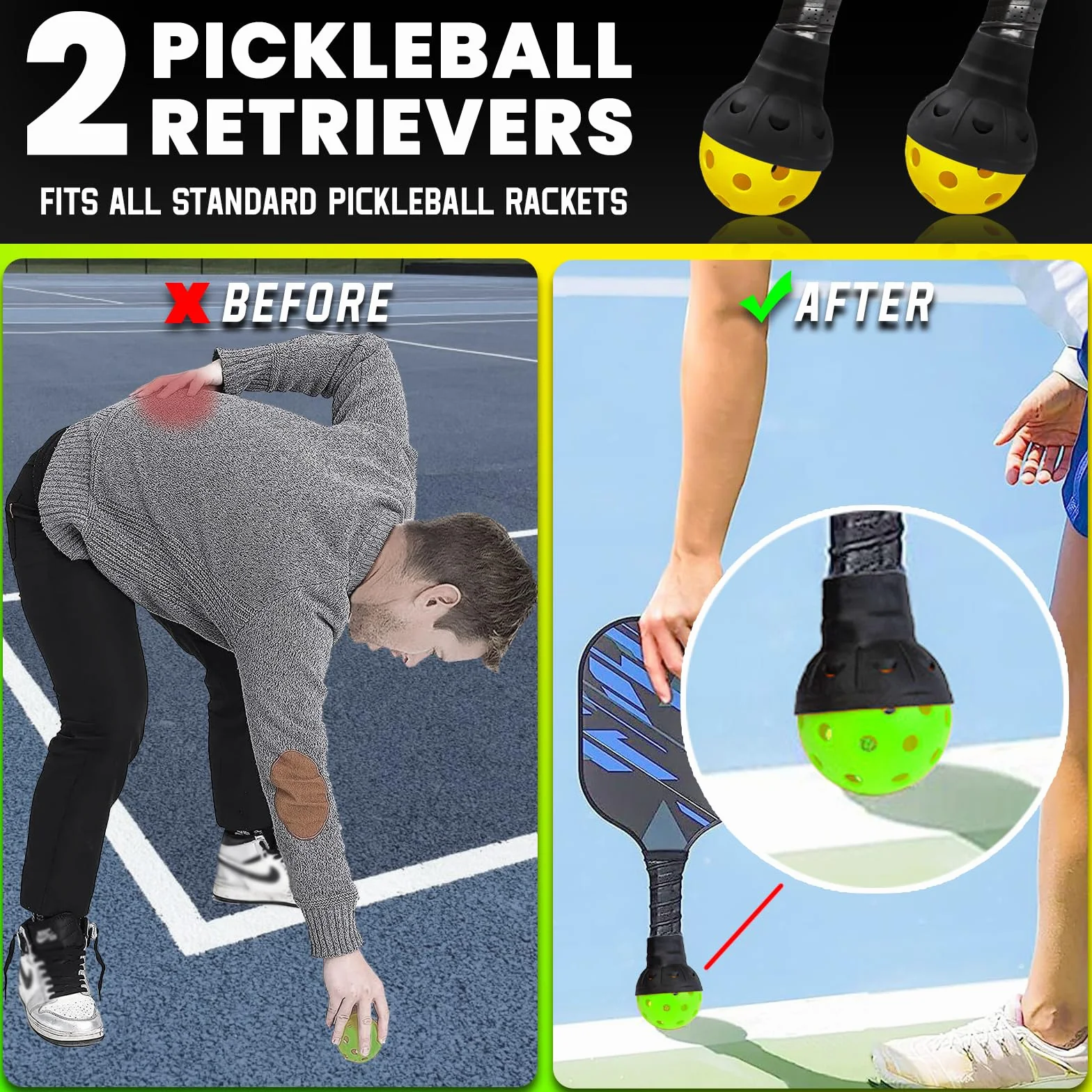 Balles de Pickleball d'Extérieur 40 Trous Rebond Élevé Durables