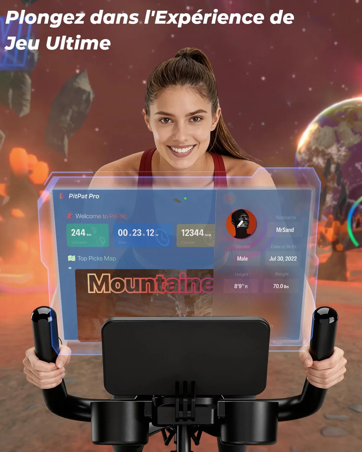 Superun Vélo d'Appartement 32 Niveaux Résistance Magnétique Connecté APP Charge Max 136KG