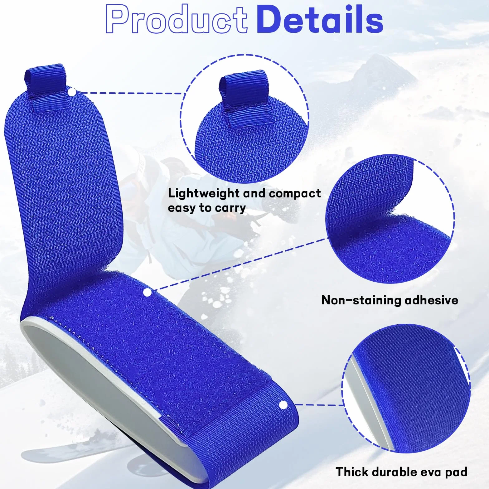 Sangle de Ski Réglable Nylon, Attaches pour Snowboard, Alpinisme Plein Air