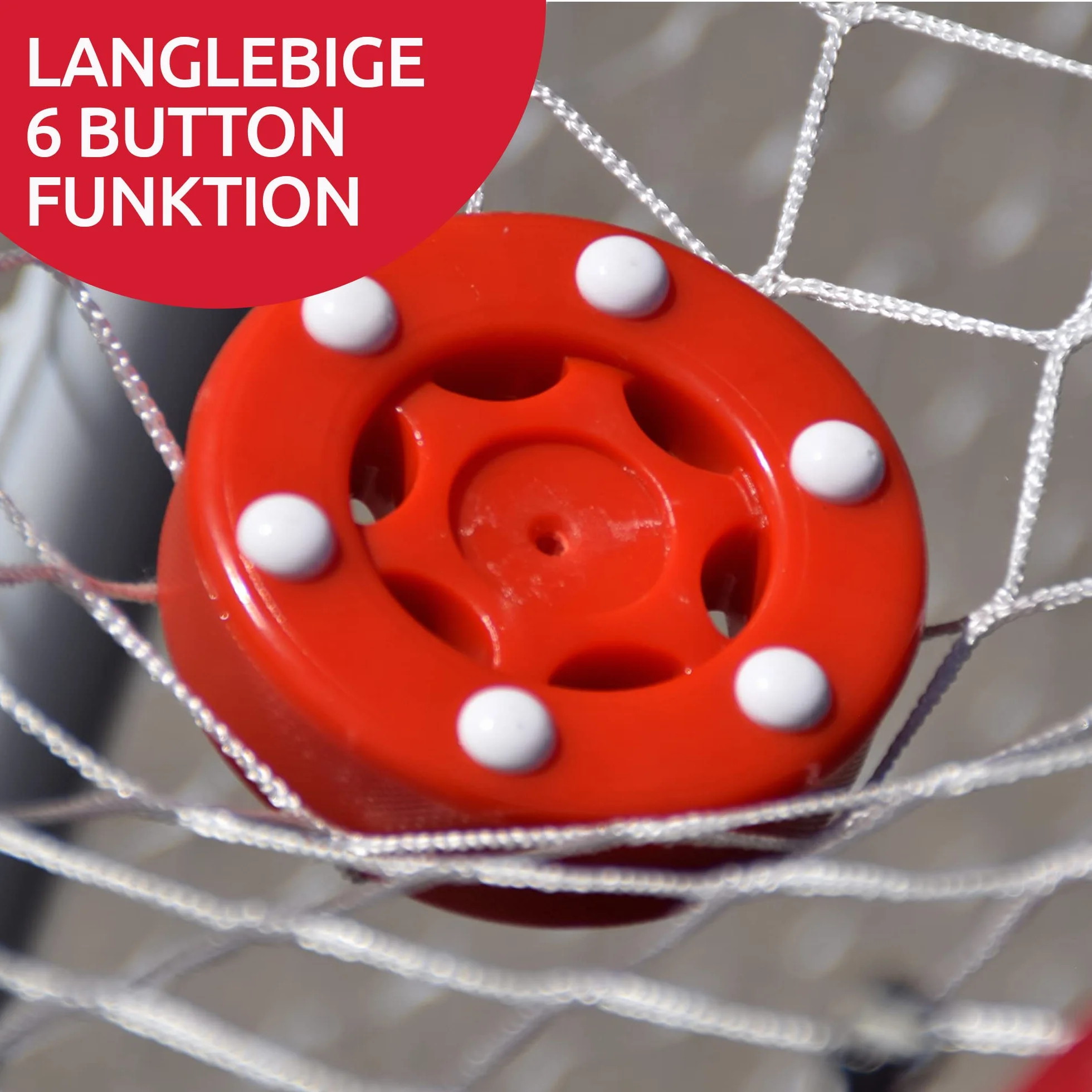 Base Inline Puck Pro Hockey Construction 6 Boutons Rouge 8 cm