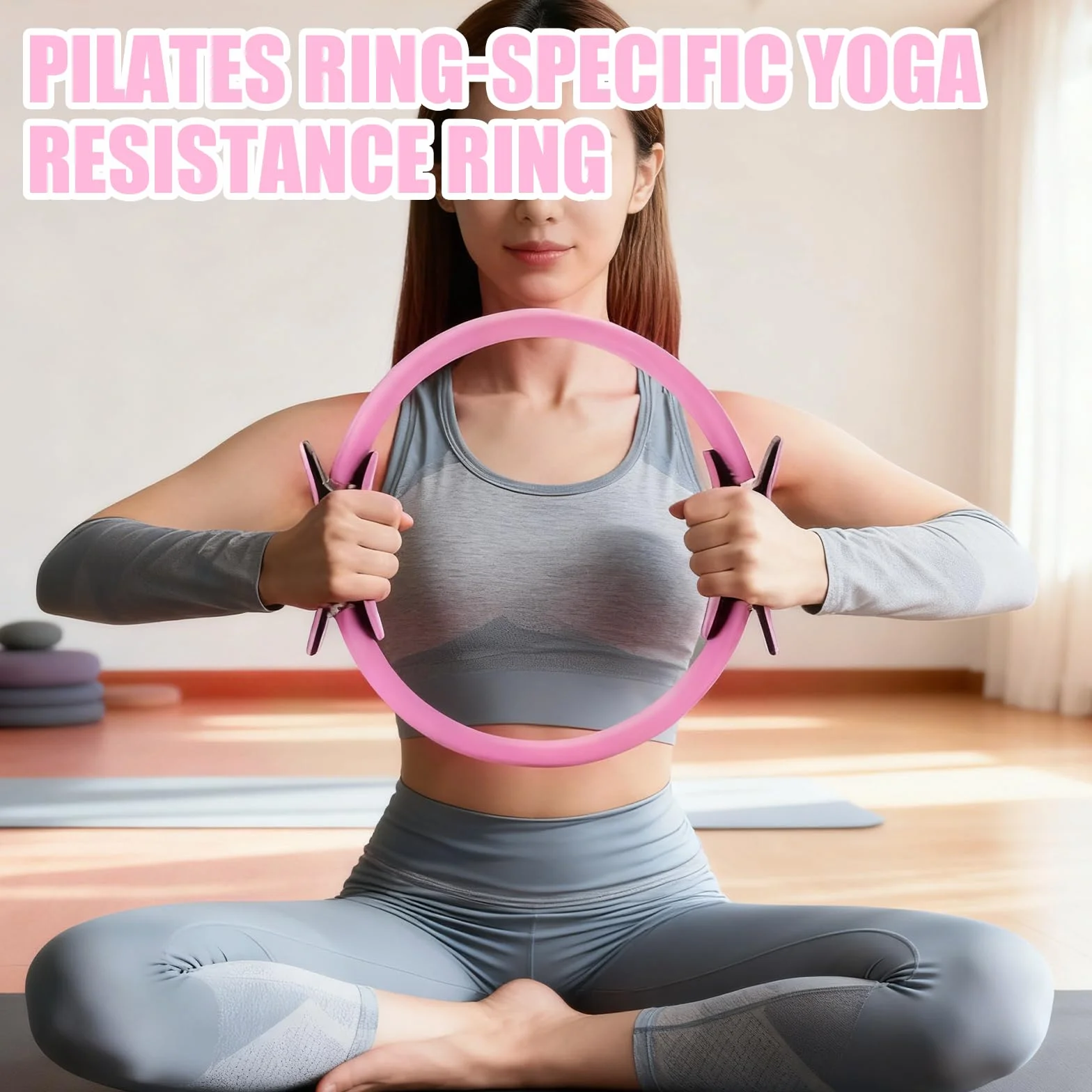 Kit de Pilates 13 Pièces, Ensemble d'Anneau de Pilates avec Ballon de Yoga, Bande de Résistance, Ceinture de Yoga, Chaussettes de Poignée