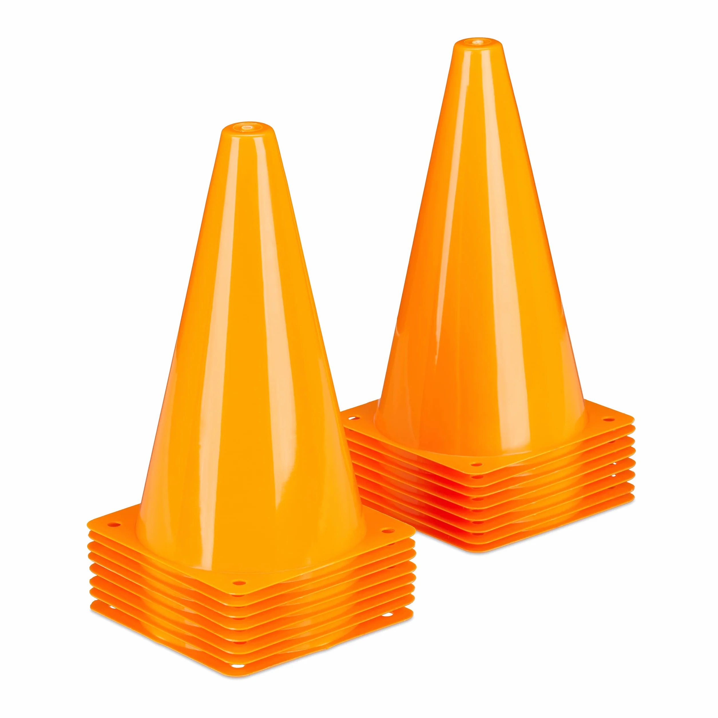 Relaxdays Cônes de signalisation orange Lot 16 football dressage chien sport équestre plots chantier
