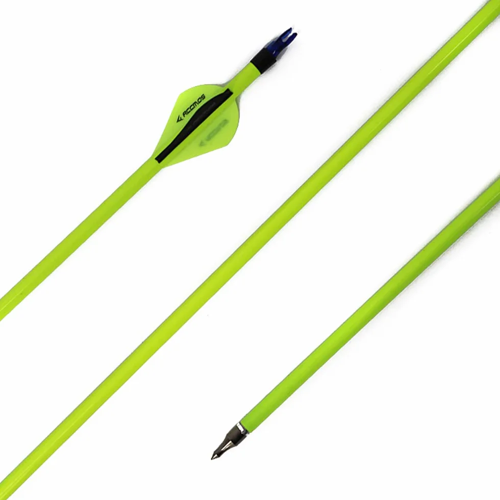 ACCMOS 6/12/24/48pièces Flèches Pro en Carbone Mixte 22.5-30pouces Spine 500 pour Arc Recurve Arc à Poulies