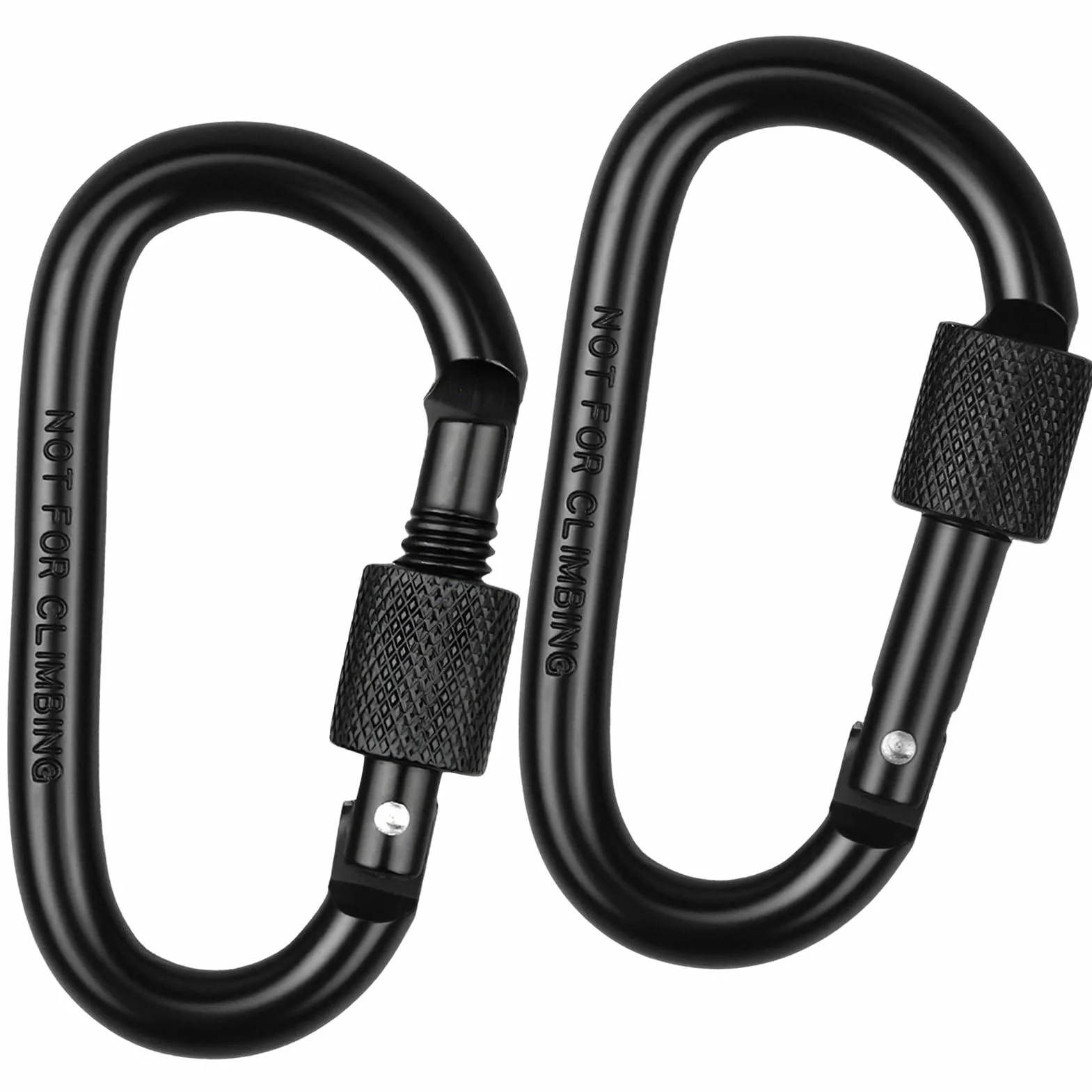 Mousqueton Noir Porte Clé avec Fermeture à Vis 2 Pièces