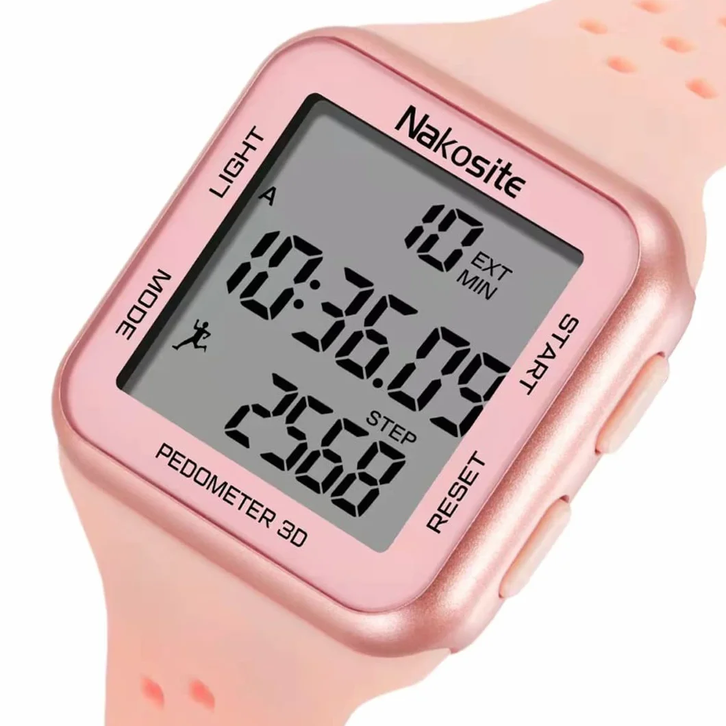 FIT2433P Smartwatch Montre Podometre Compteur de Pas Précis Alarme Homme Femme Enfant Rose