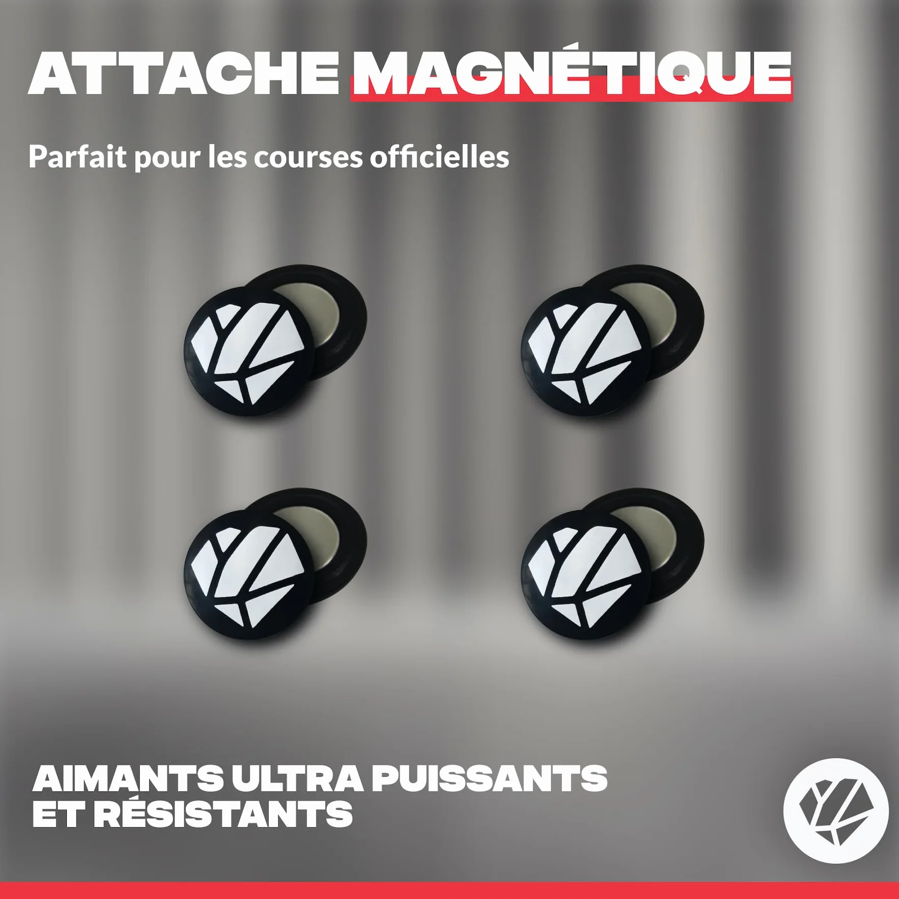 Shapeheart Porte Dossard Magnétique 4 Paires d'Aimants Running Trail Triathlon Équitation Universel Tout Tissu