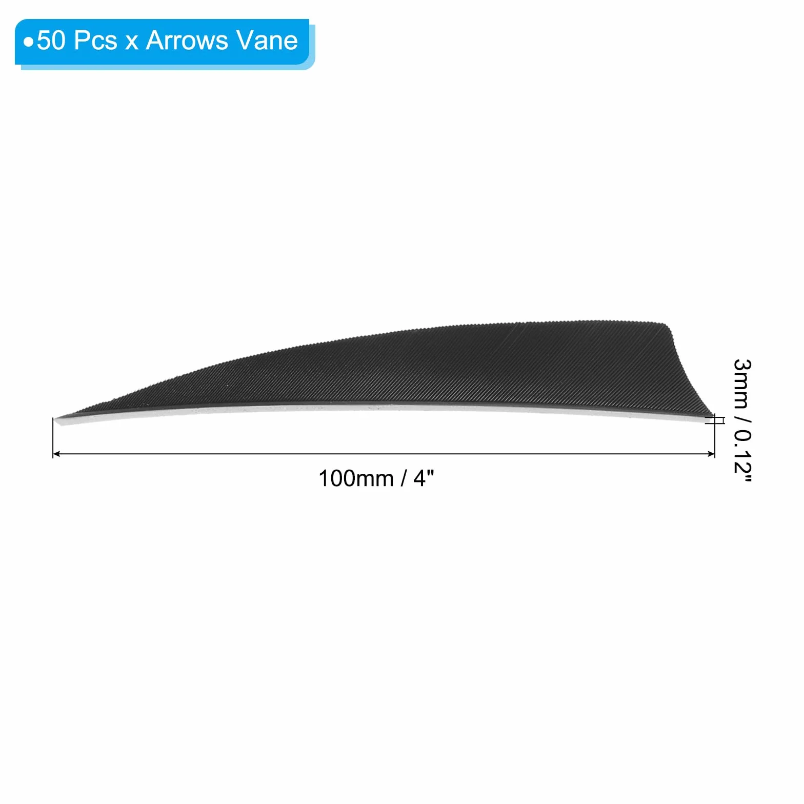 PATIKIL 50 Pcs 4 Pouces Plumes de Flèche Dinde Aile Droite Empennage Noir pour Tir sur Cible DIY