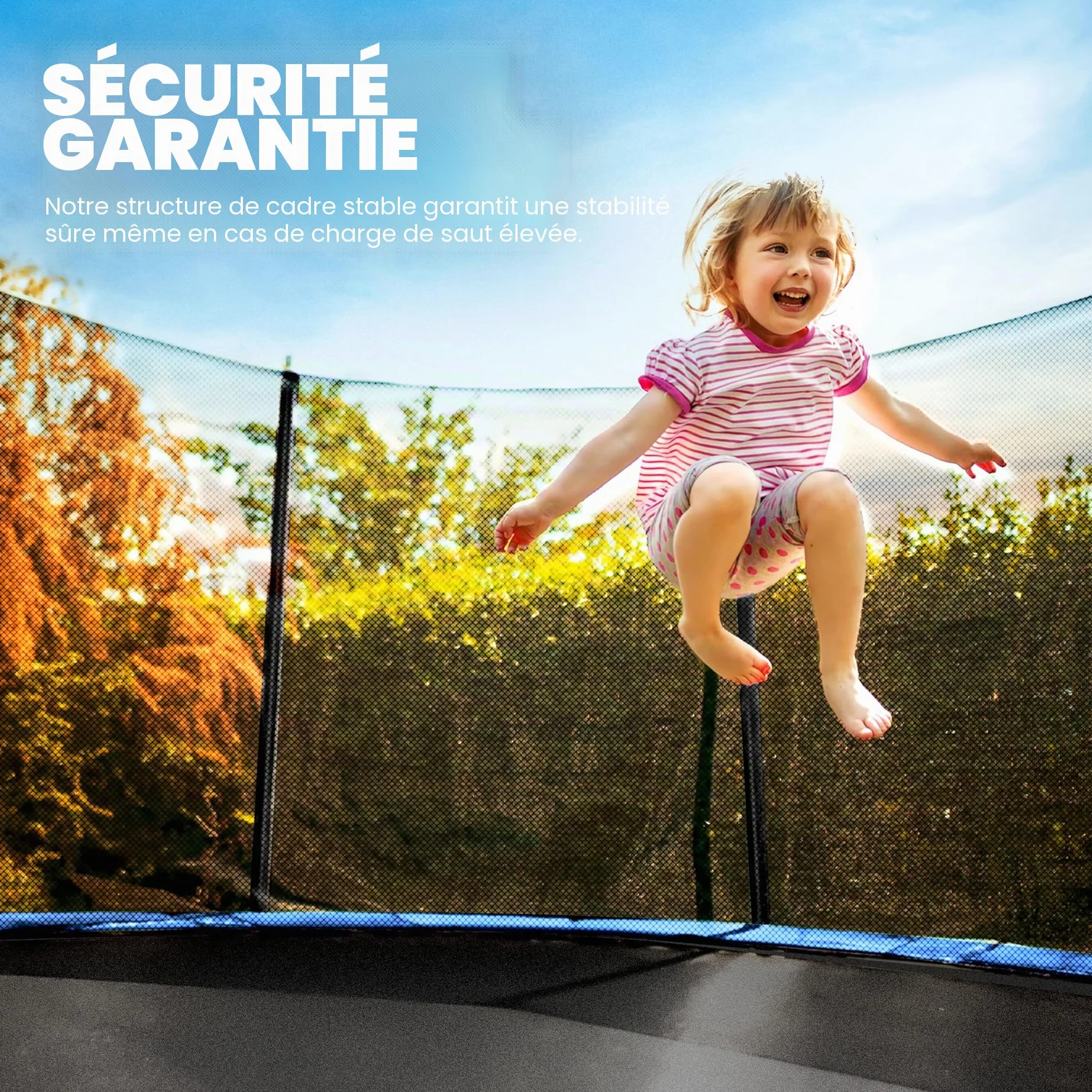 KIDUKU Filet de Remplacement pour Trampolines de Sécurité Ø 244-427 cm
