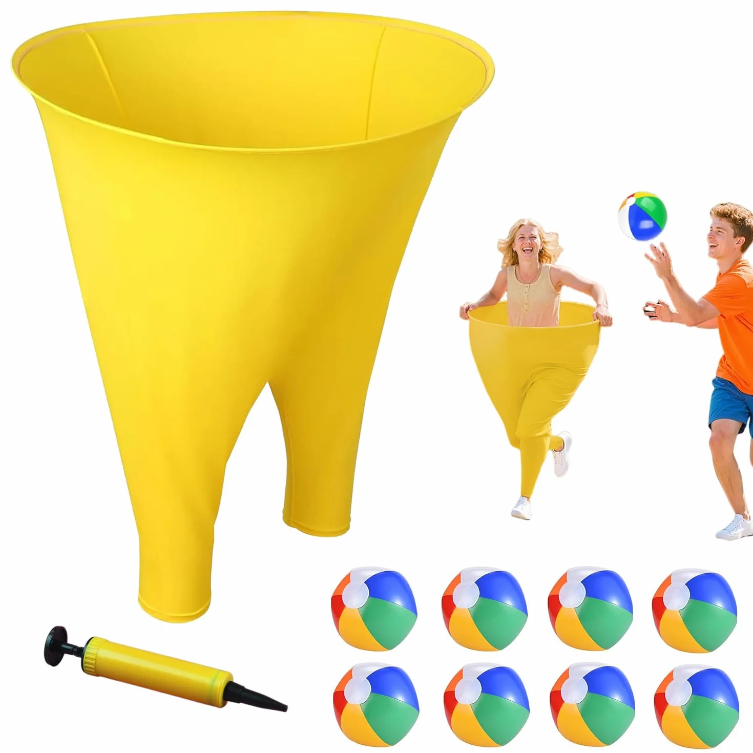 Jeux Exterieur avec 8 Balles et Pompe à Air - Jeu de Lancer pour Fête en Plein Air