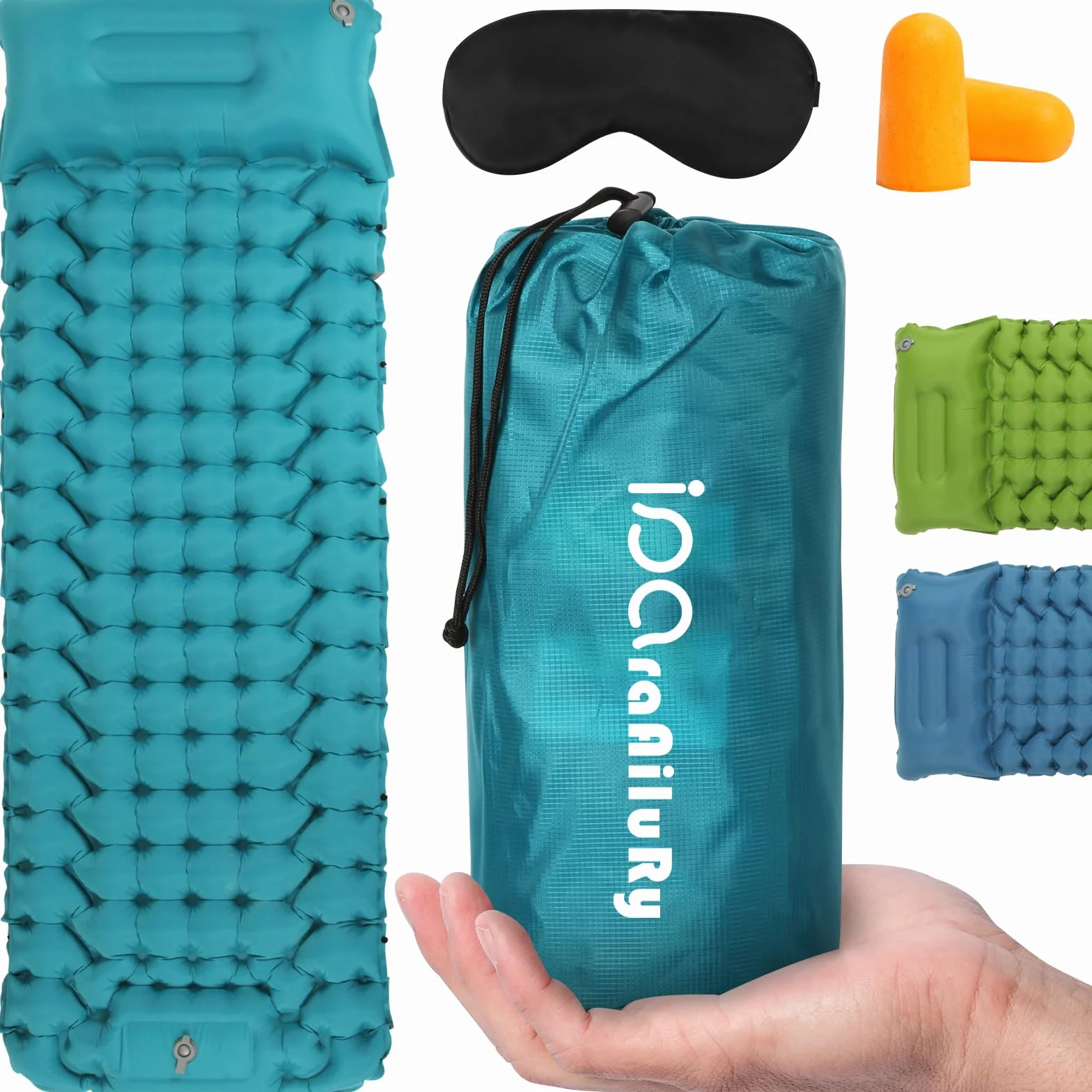 Matelas de Camping Autogonflant Ultraléger avec Pompe à Pied Portable pour Randonnée