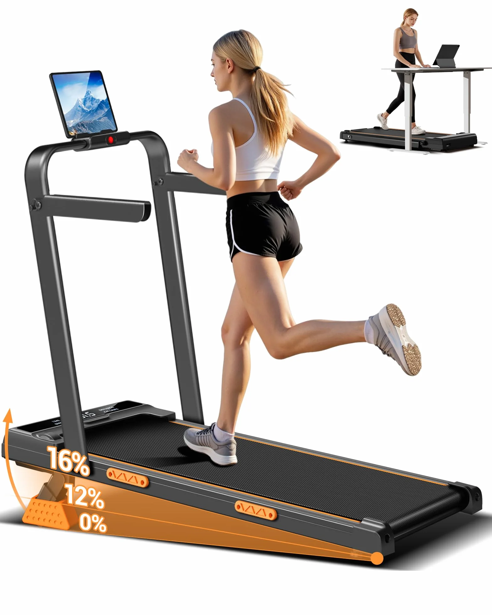 LONTEK Tapis de Course Pliable Inclinable 3.0 HP 10km/h 159KG