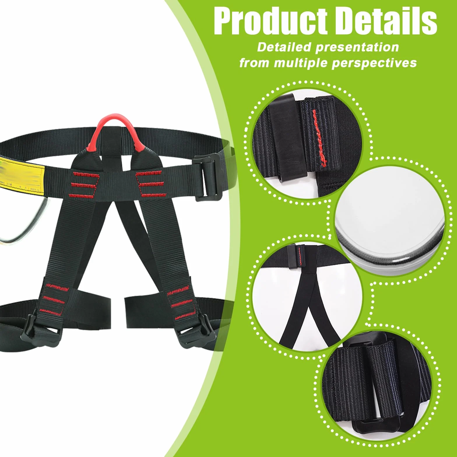 Harnais d'escalade Nizirioo avec gants, baudrier demi-corps pour homme et femme alpinisme rappel
